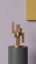 Metallic Geometric Candleholder Trio