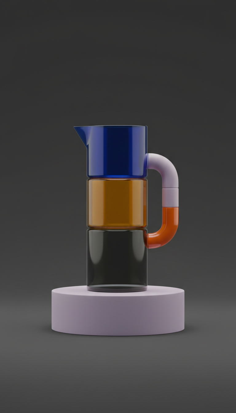 Glass Color-Blocked Carafe With Stopper