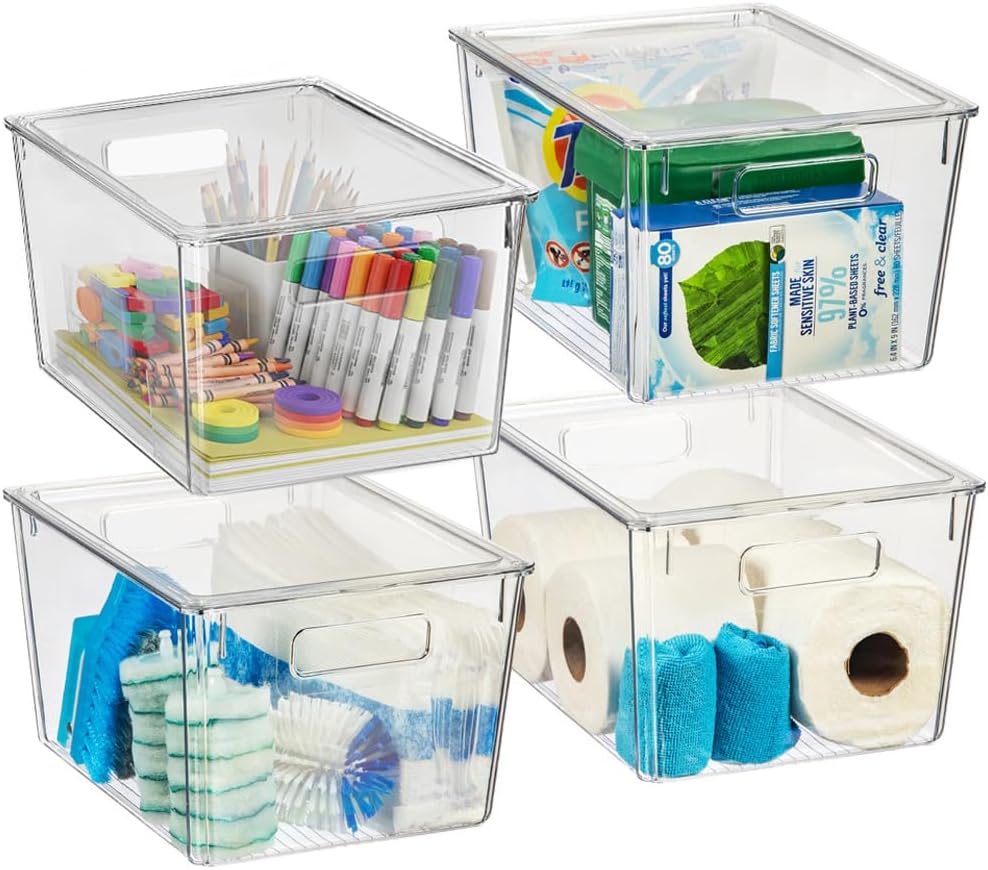 Plastic Storage Bins with Lids X-Large