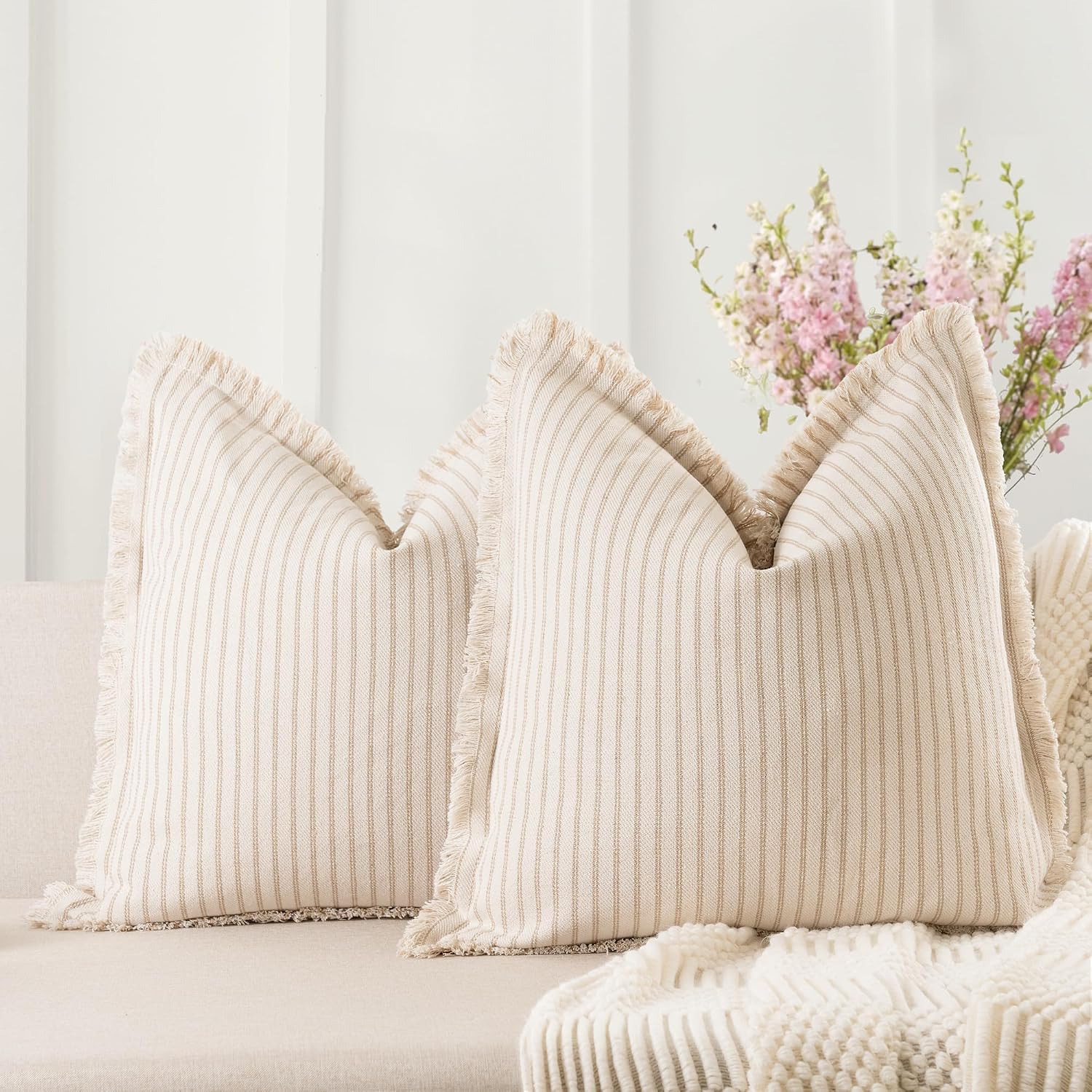 Throw Pillow Covers 18x18 Set of 2