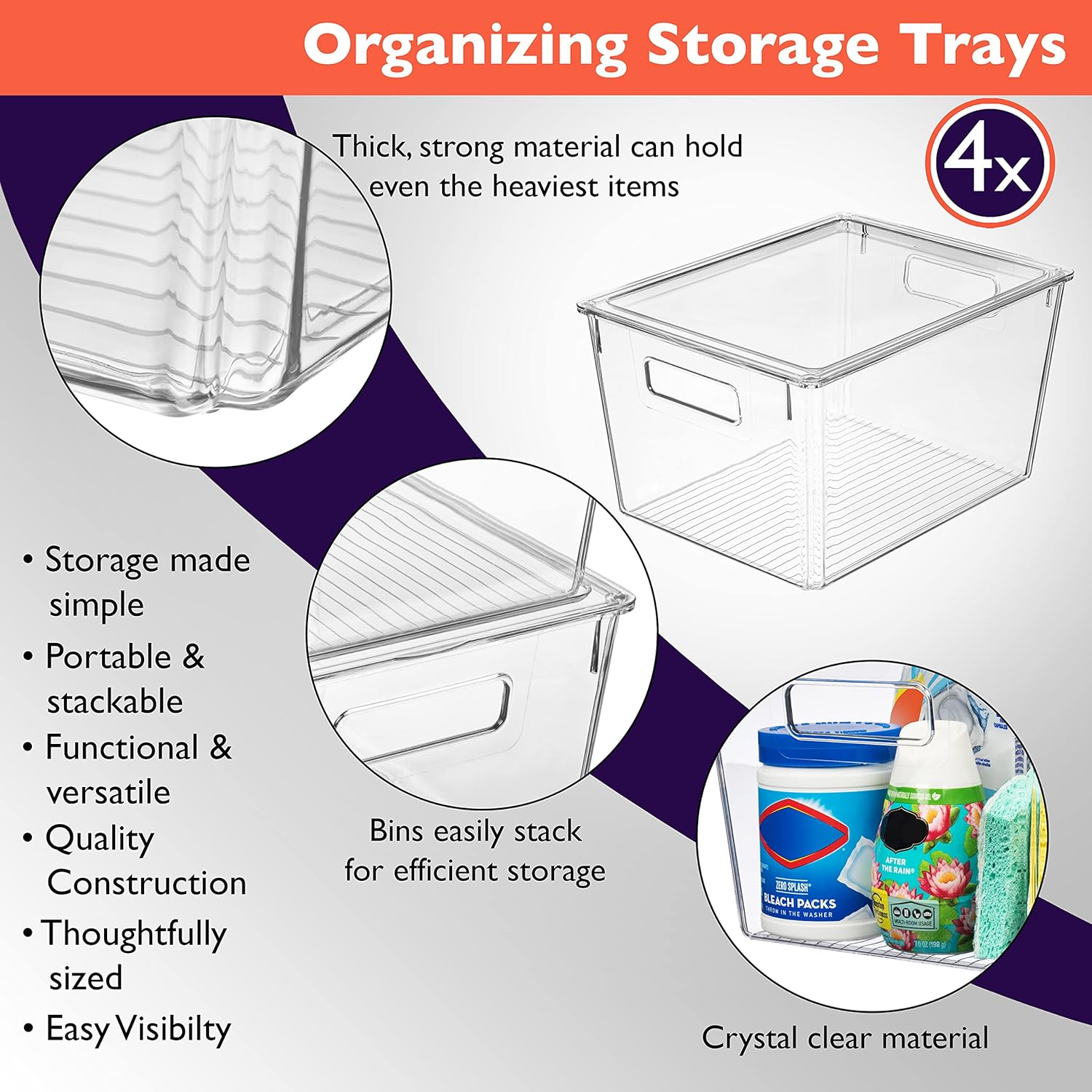 Plastic Storage Bins with Lids X-Large