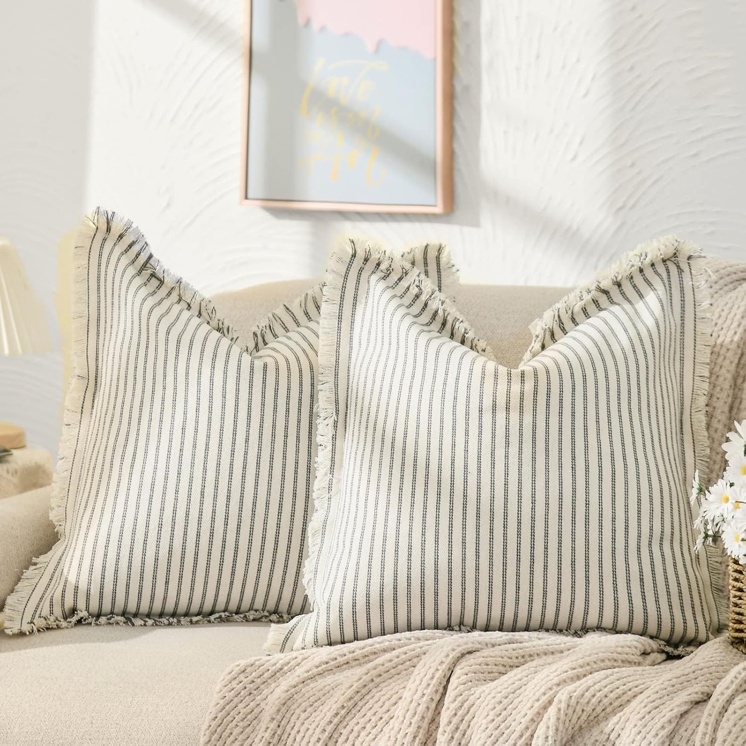 Throw Pillow Covers 18x18 Set of 2